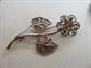 Two Vintage Spun Silver Flower Pins 15.9 Grams