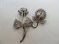 Two Vintage Spun Silver Flower Pins 15.9 Grams