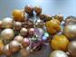 Two Chunky Bakelite and Faux Pearl Necklaces Beads Vintage Jewelry Needs Restring Destash Repurpose