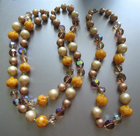 Two Chunky Bakelite and Faux Pearl Necklaces Beads Vintage Jewelry Needs Restring Destash Repurpose