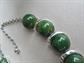 Vintage 1950's Bakelite Choker Necklace Earrings Set Mid Century Green With Yellow Swirls