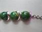 Vintage 1950's Bakelite Choker Necklace Earrings Set Mid Century Green With Yellow Swirls
