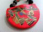 1980's Artsy Ceramic Tribal Necklace Boho Signed Japan Vintage Jewelry