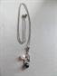 Vintage Sterling Silver TRU-KAY Black and White Pearls Pendant With Chain