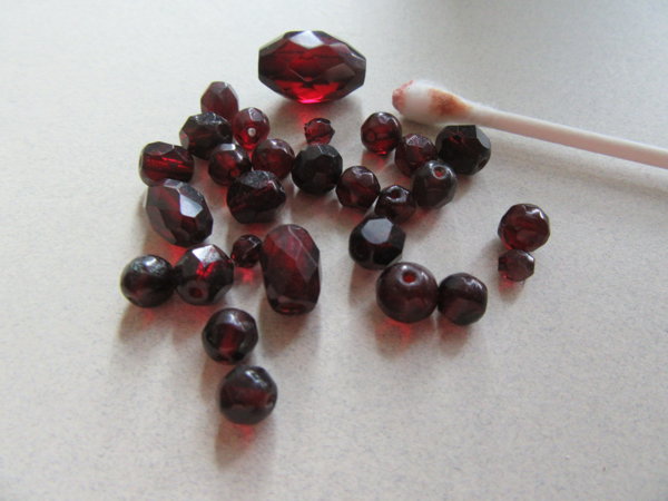 Vintage Cherry Amber? Garnet? Loose Beads Jewelry Making
