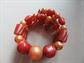 Vintage 1950's Lucite And Faux Pearl Memory Wire Bracelet