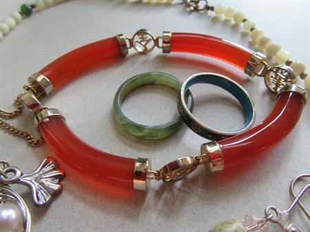Vintage Jewelry Lot Sterling Carnelian 