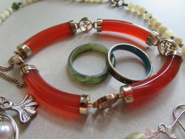 Vintage Jewelry Lot Sterling Carnelian 