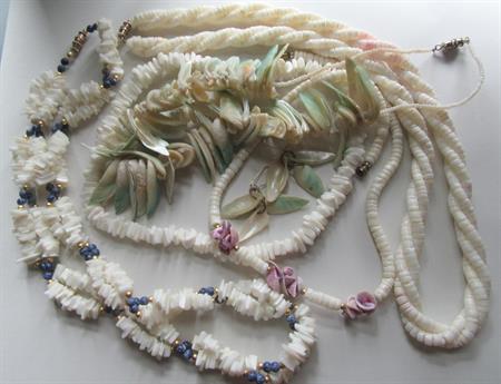 Vintage Shell Coral Chip Pucca NecklacesLot 