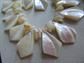 Two Vintage Mother of Pearl Necklaces Adventurine Nugget Beads Tiki Luau Beach Jewelry