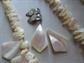 Two Vintage Mother of Pearl Necklaces Adventurine Nugget Beads Tiki Luau Beach Jewelry