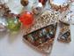 Vintage Jewelry Lot 1950's and Up Necklaces Rhinestone Pin Earrings Copper Bracelet