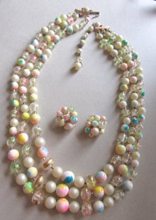 1950's Tutti Frutti Necklace Set Japan Vintage Jewelry