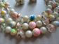 Vintage 1950's Tutti Frutti Multi Strand Necklace Earrings Set Japan Rainbow Jewelry