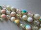 Vintage 1950's Tutti Frutti Multi Strand Necklace Earrings Set Japan Rainbow Jewelry