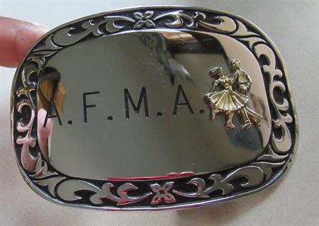 Vintage A.F.M.A. LARGE Square Dance Buckle Capital Engravers Oregon Country Western