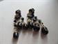 Vintage Art Glass and Black Rhinestone Clip Earrings