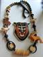 1980's Tribal Wood Necklace  Plus Bonus Inlay Pendant 