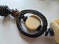 1980's Tribal Wood Necklace  Plus Bonus Inlay Pendant 