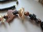 1980's Tribal Wood Necklace  Plus Bonus Inlay Pendant 
