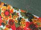 Vintage 1970's Flower Power Fabric Piece Big Bold Orange and Yellow Material For Pillow Covers Or Handbags
