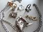 Vintage Jewelry Lot Angel Fish Pin Sarah Coventry Chain Rhinestone Bug Pin Rings Crystal Snowflake