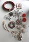 Vintage Jewelry Lot Lucite Glass Hillcraft Earrings Rhinestone Pins and More