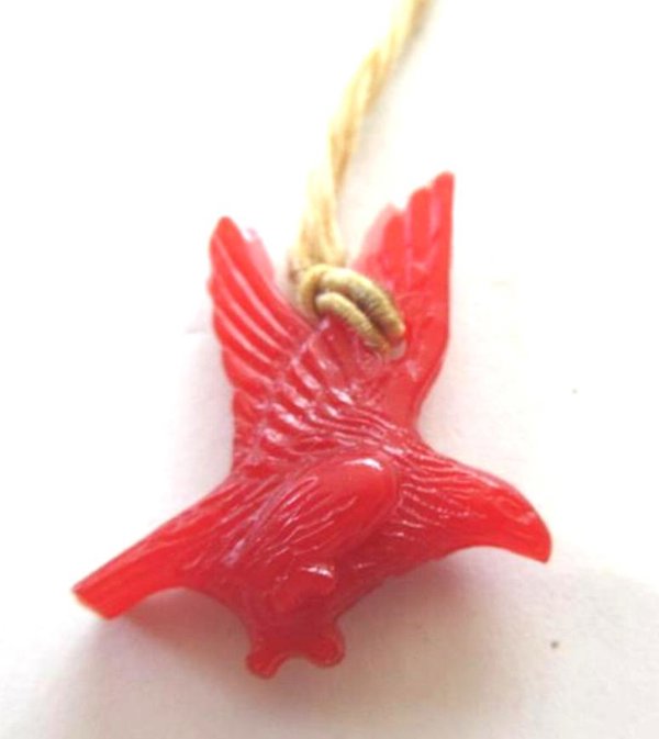 Celluloid Red Eagle Charm Cracker Jack? Gumball? Collectibles