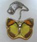 Real Butterfly Chain Necklace Incased in Lucite Never Worn