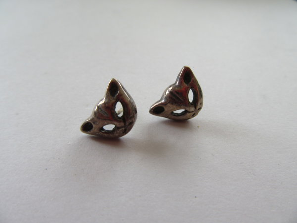 Sterling Silver Cat Stud Earrings Fine Jewelry