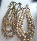 Two 1950's Multi Strand Necklace Lucite Crystals and Faux Pearls Vintage Jewelry