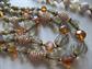 Two 1950's Multi Strand Necklace Lucite Crystals and Faux Pearls Vintage Jewelry