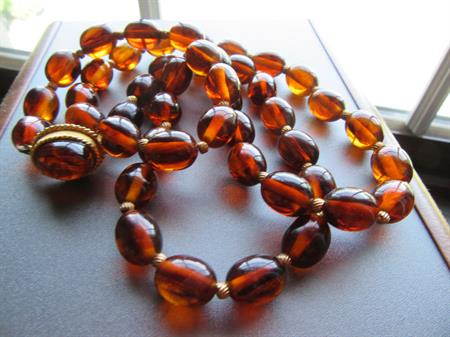 Vintage Lucite Necklace Tortoise 30