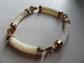Vintage Carved Mother Of Pearl Bracelet Asian Design 