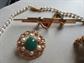 Vintage Jewelry Lot Avon Seahorse Clutch  Pin Owl Brocade Fragrance Owl Pin And More
