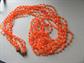 Vintage Jewelry Lot Orange Necklaces Moonglow Bangle Bracelet Pierced Earrings Pin 