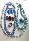 Vintage Jewelry Lot Blue Necklaces Lucite Jeanne Rhinestone Pin 