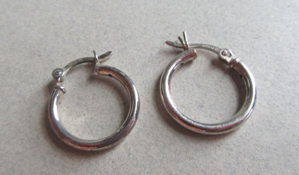 Sterling Silver Pierced Hoop Earrings Fine Jewelry
