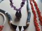 Vintage Blue and Orange Coral Necklaces Pucca Shell Bracelet Beach Jewelry Tropical