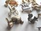 Vintage Figural Pin Jewelry Lot Critters Elephants Rabbits  And More Three Gerrys Signed 