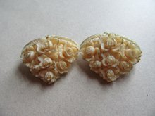 Vintage Celluloid Dress Clips Roses 