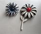 Mod 1960's Metal Flower Pins Daisy Daisies Vintage Jewelry Go Go