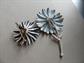 Mod 1960's Metal Flower Pins Daisy Daisies Vintage Jewelry Go Go