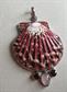 Genuine Scallop Shell Gemstone Pendant Marked 925 Rose Quartz Garnets Beach Jewelry Cruise Tropical