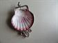 Genuine Scallop Shell Gemstone Pendant Marked 925 Rose Quartz Garnets Beach Jewelry Cruise Tropical