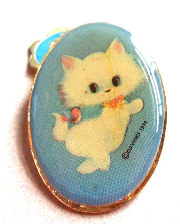Vintage 1970's Davinci Kitten Pin With Tag Never Worn
