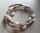 Genuine Freshwater Pearls Memory Wire Bracelet Sterling?