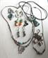 Vintage 1970's Necklaces and Earrings  Lot Abalone Liquid Silver Gemstones
