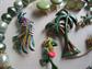 Vintage Green Jewelry Lot Pins Earrings Necklace Palm Tree Pin Frog JJ Turtle
