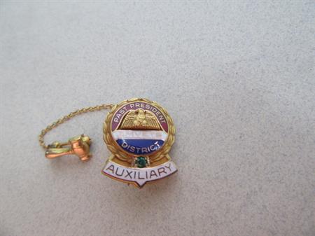 Vintage Past President Amvets Auxiliary Chatelain Pin 1/10th 10k Gold Filled